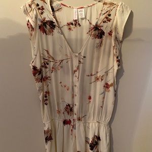 Cream and floral romper